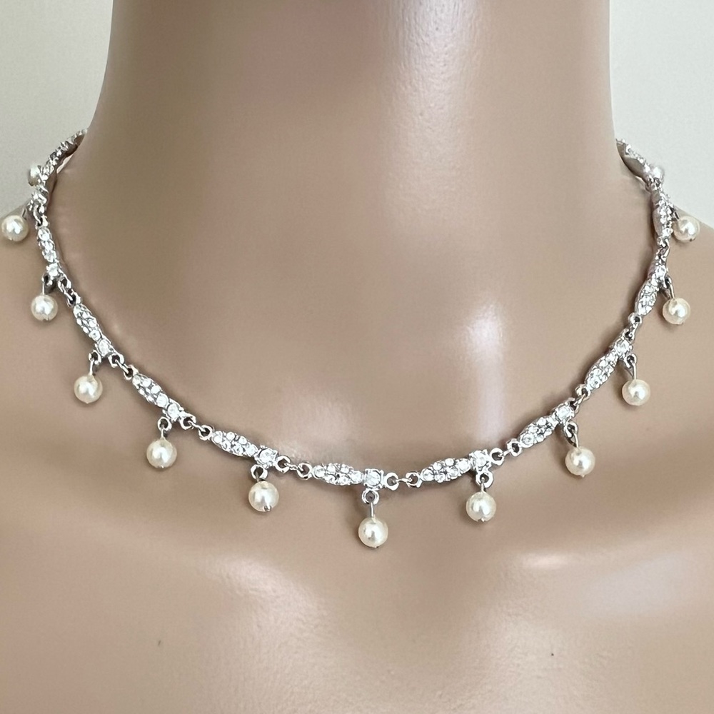 Vintage Swarovski Pearl and Crystal Necklace